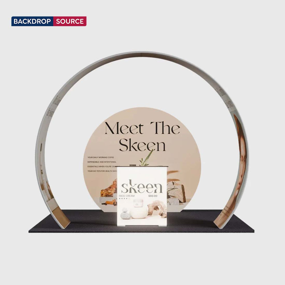 10x10 Tapered Arch Booth Kit with 3D Moon Backdrop & Lightbox