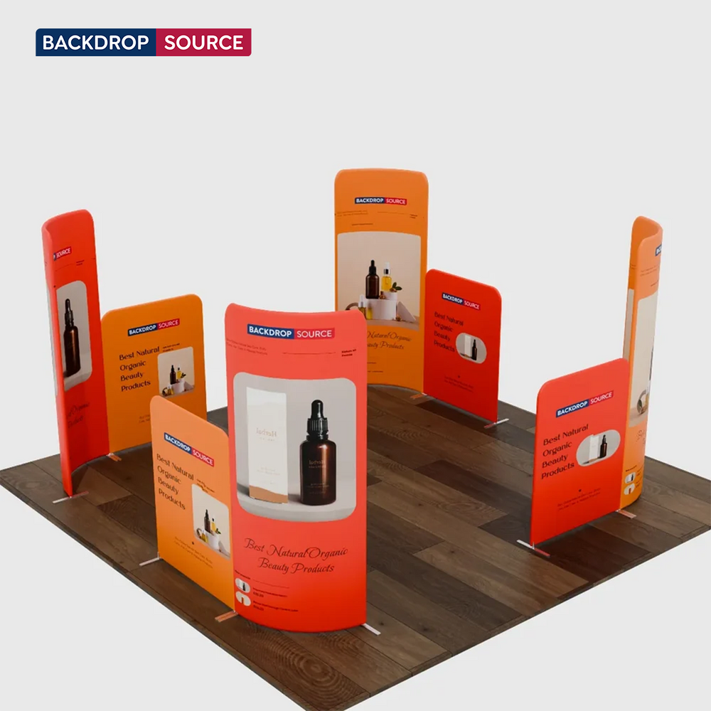 13x10 Magnetic Fabric Booth Wall with 8 Panels