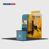 10x10 Booth Kit with Straight Wall, Waterfall TV Shelf & Counter