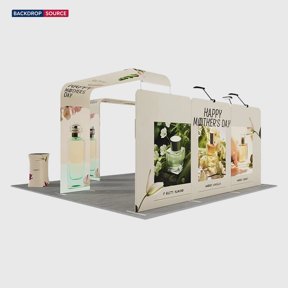 20x20 Magnetic Booth Kit with 2 TV Displays & Counter