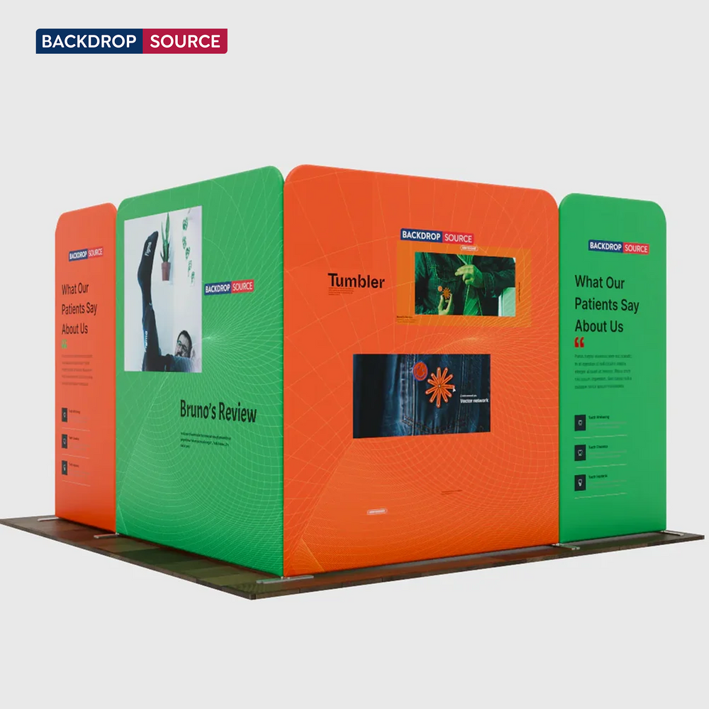 10x10 Magnetic Fabric Booth Wall with 6 Straight Panels