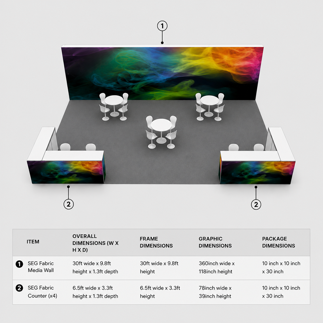 Modular Booth Kits 30ft x 20ft - Model 5