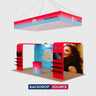 10x20 Booth Kit with 2 L-Shape TV Towers & Hanging Banner