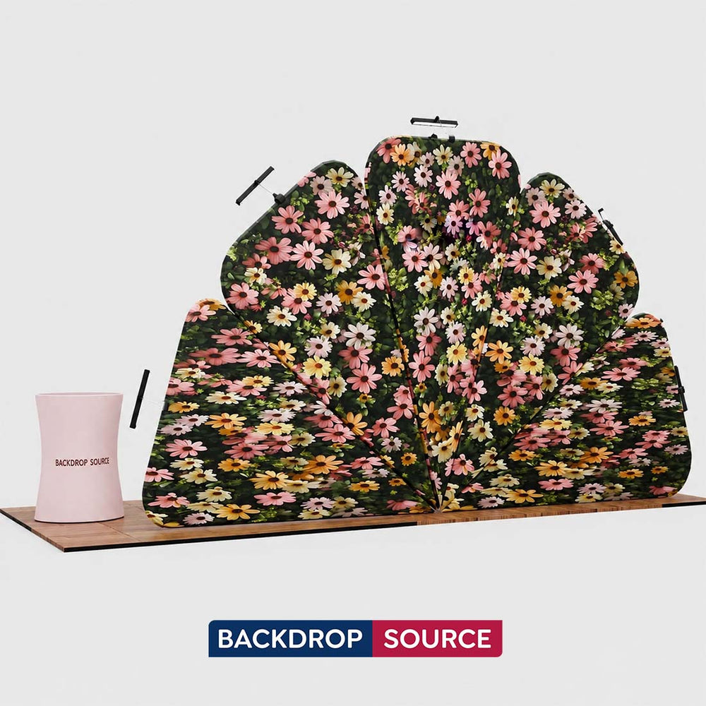 10x20 Petal Wall Booth Kit with 2 Oval Counters