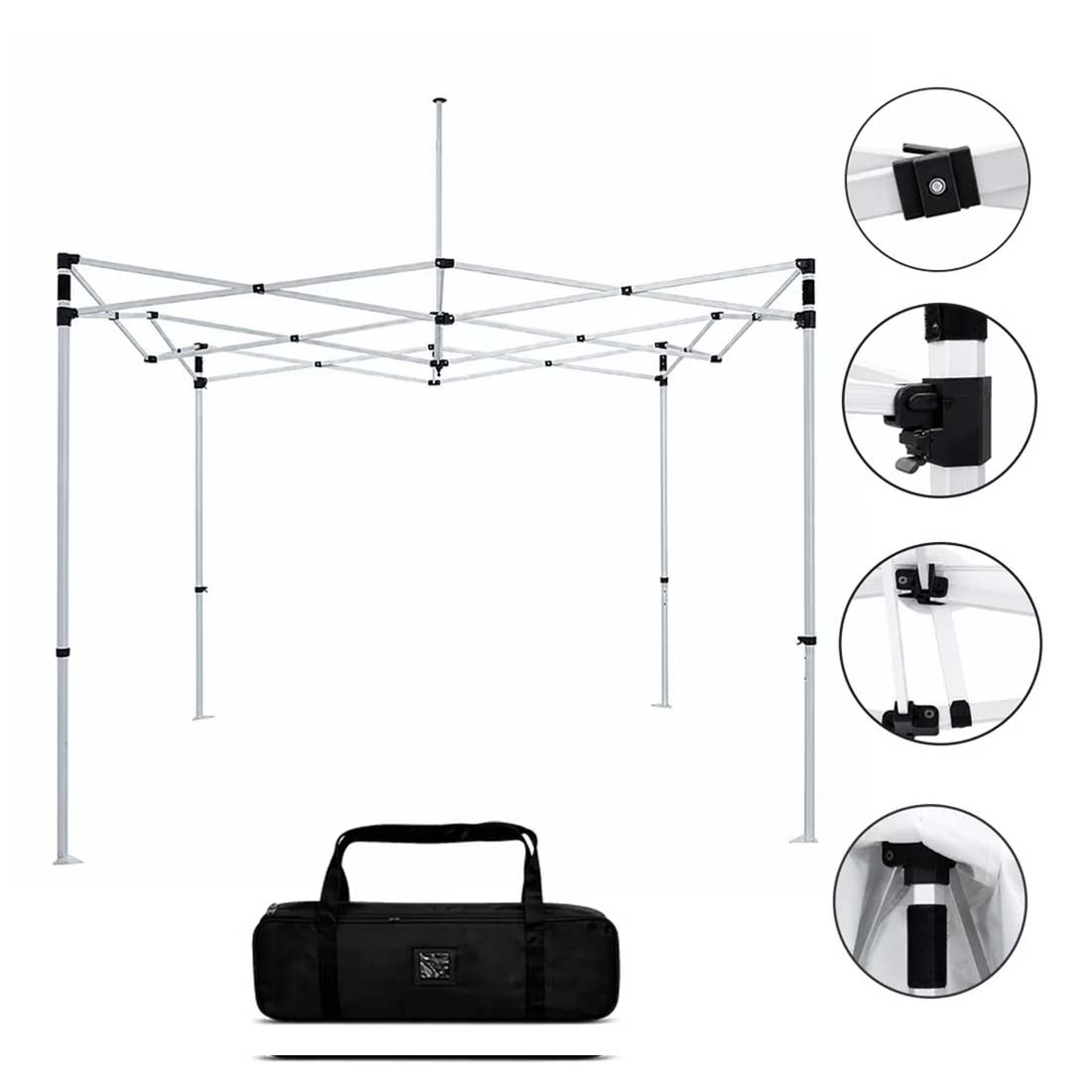 10ft x 10ft Fabric Canopy Kit with Waterfall Shelves & TV Mounts