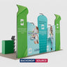 10x20 Booth Kit with Inclined Walls, 3D Shelf Stands & 2 Counters