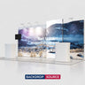 10x20 Backlit SEG Booth Kit with TV Mount, Tables & LED Counters