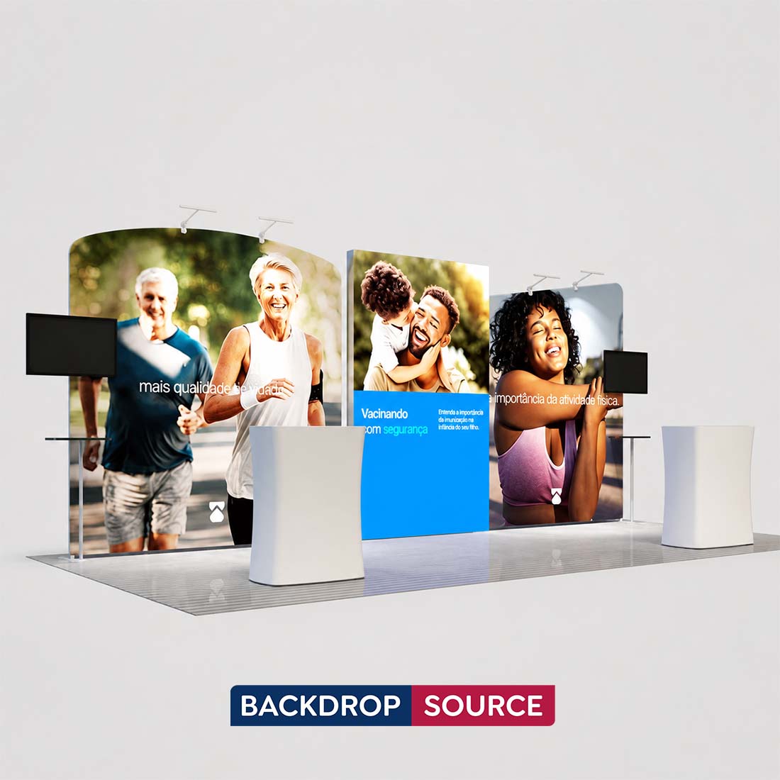 10x20 Curved C-Arch Booth Kit with 2 LED Counters