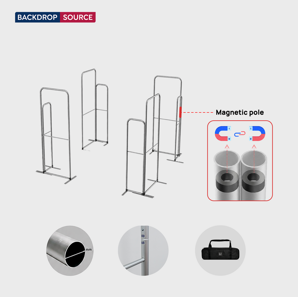 10x10 Magnetic Fabric Booth Wall with 8 Panels