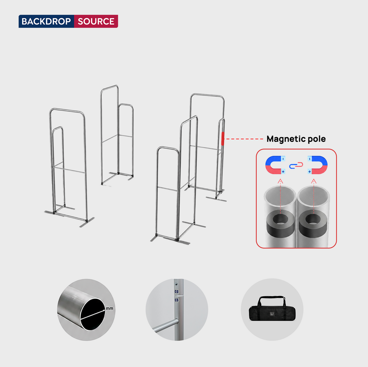 10x10 Magnetic Fabric Booth Wall with 8 Panels