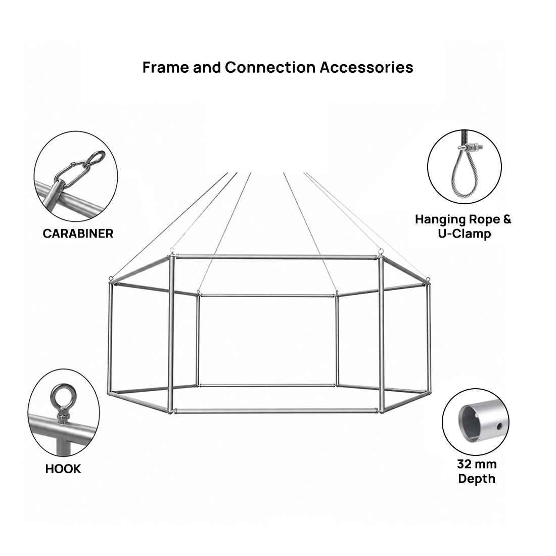 Bannière suspendue hexagonale Sky Tube 