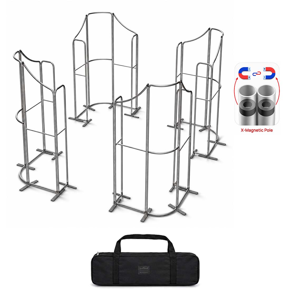 20x20 Magnetic Fabric Booth Wall with 20 Mixed Panels