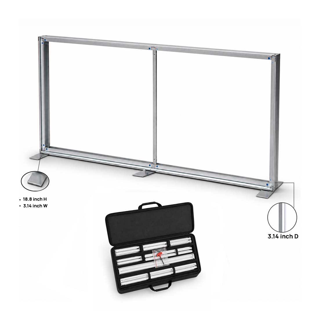 Panneau mural multimédia en tissu SEG - 3,96 m de largeur x 2,50 m de hauteur 