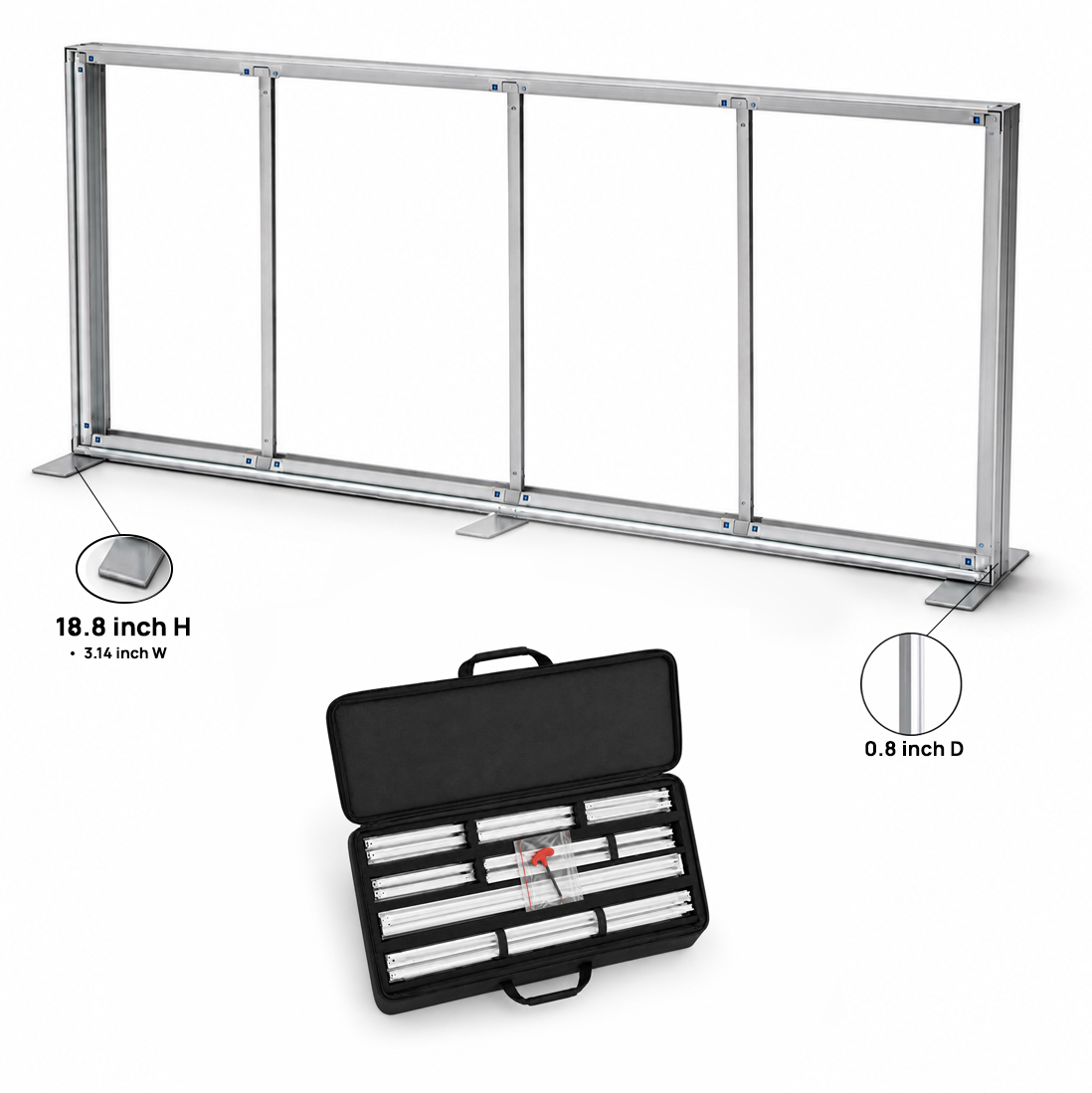 Mur multimédia en tissu SEG - 20 pieds de large 