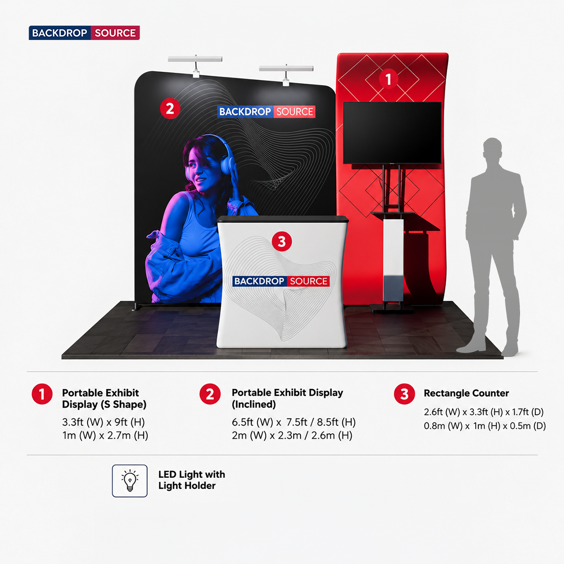 Présentoir portable 3 m x 3 m - Modèle 12 