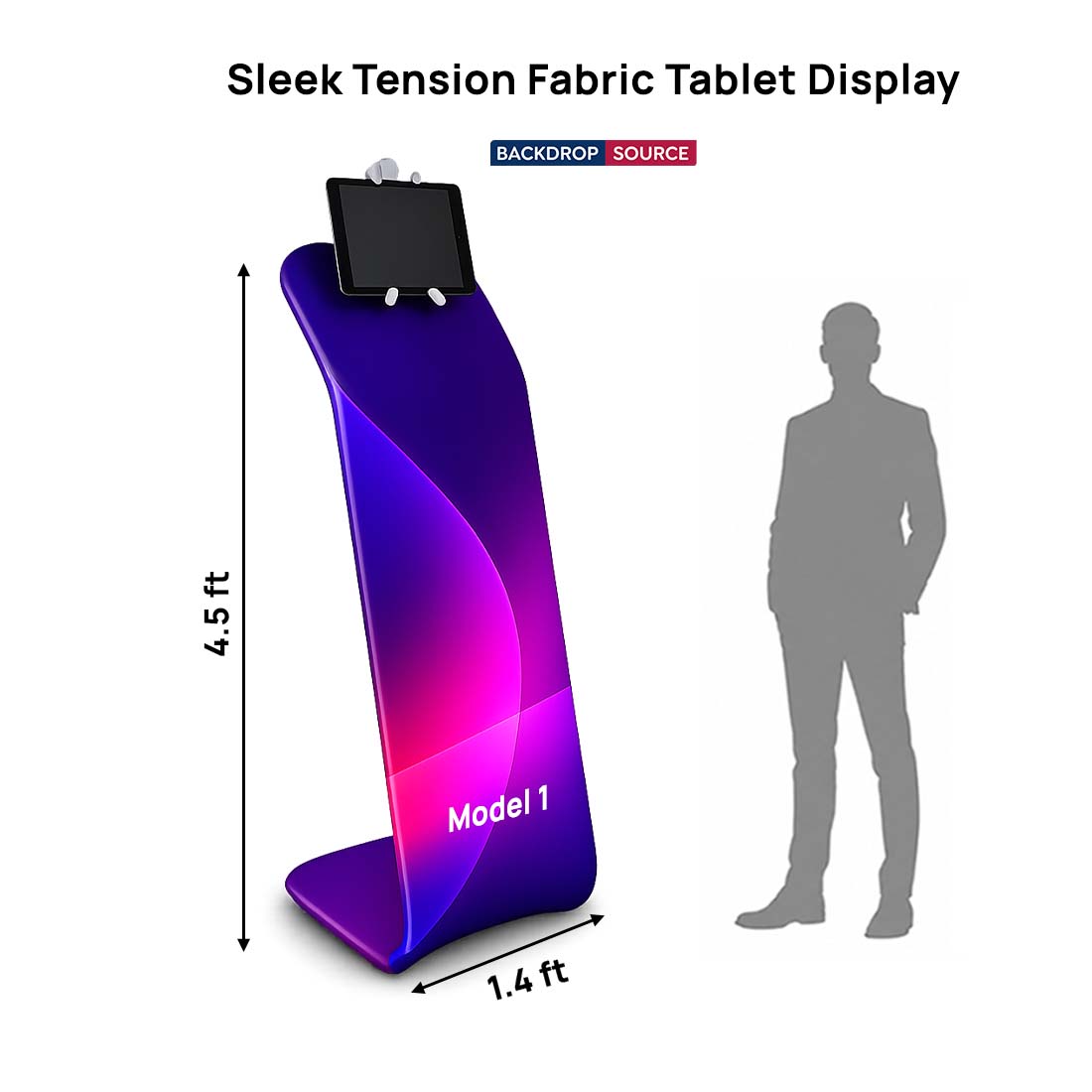 Sleek Tension Fabric Tablet Display