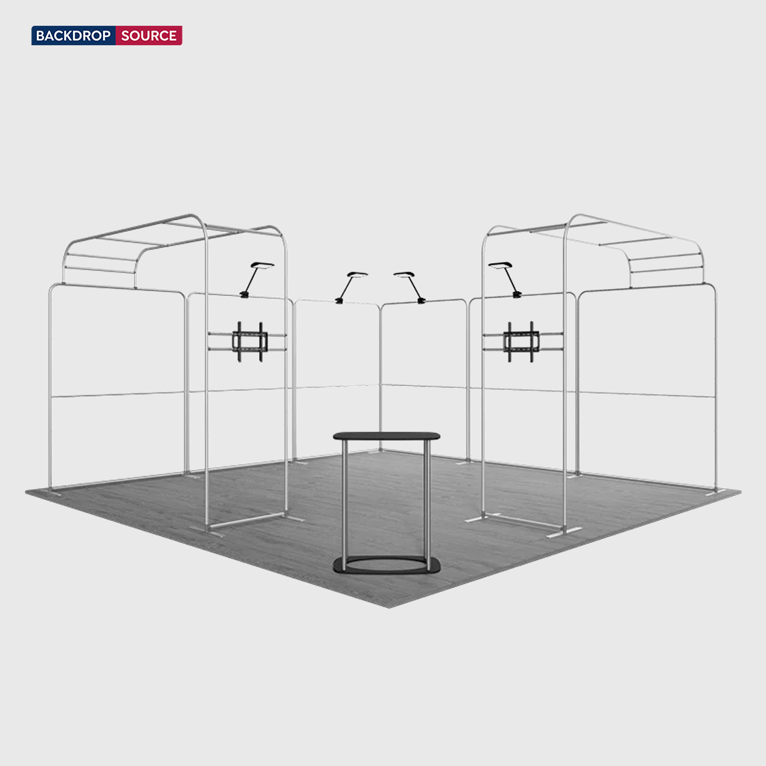 20x20 Magnetic Booth Kit with 2 TV Displays & Counter