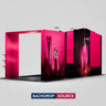 10x20 Booth Kit with Inclined Walls, L-Shape TV Tower & Counter