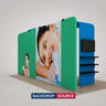 10x20 Magnetic Booth Kit with 2 L-Shape TV Shelf Towers & Counter