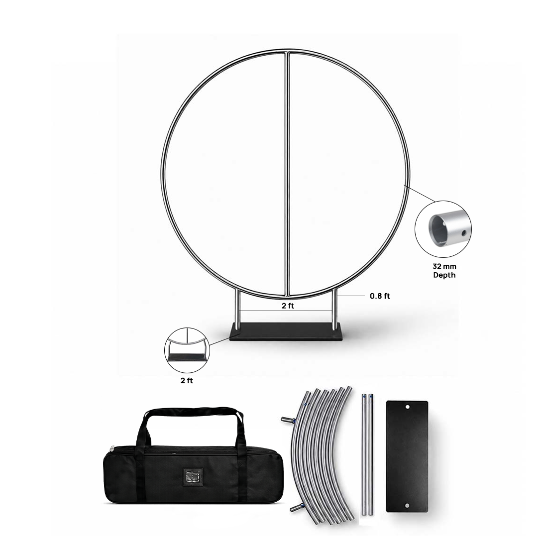Fond de scène circulaire en tissu personnalisé 