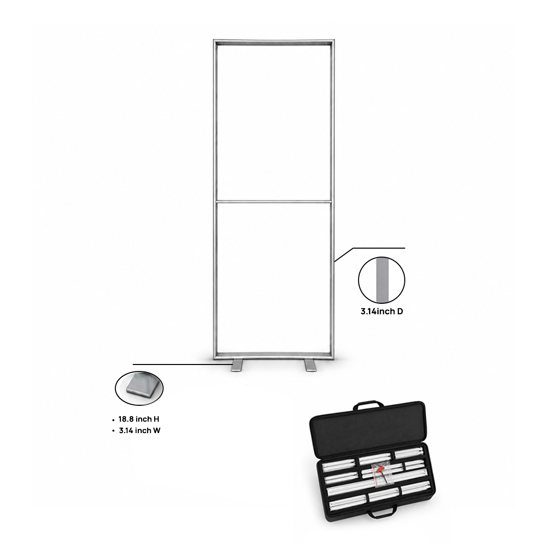 Panneau mural multimédia en tissu SEG - 85,3 cm (L) x 198 cm (H) 