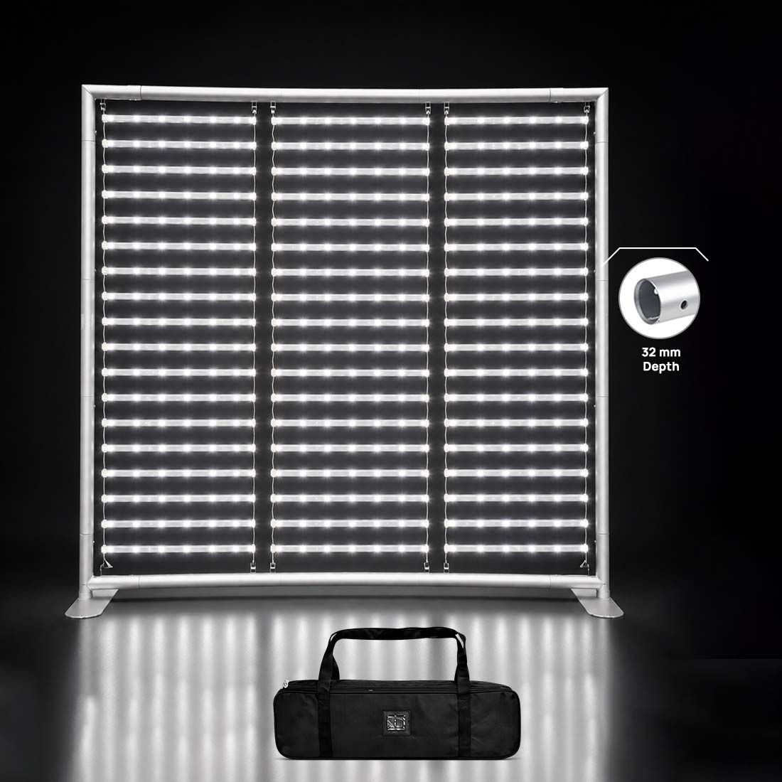 Mur d'exposition rétroéclairé par LED en tissu fin 