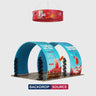 10x20 Round Arch Booth Kit with 2 TV Mounts & Hanging Sign