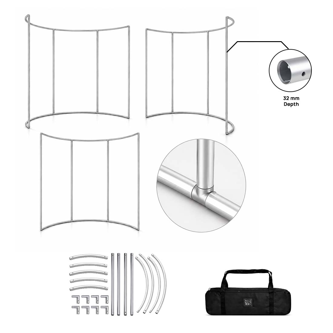 Custom 180° Curved Enclosure Wall