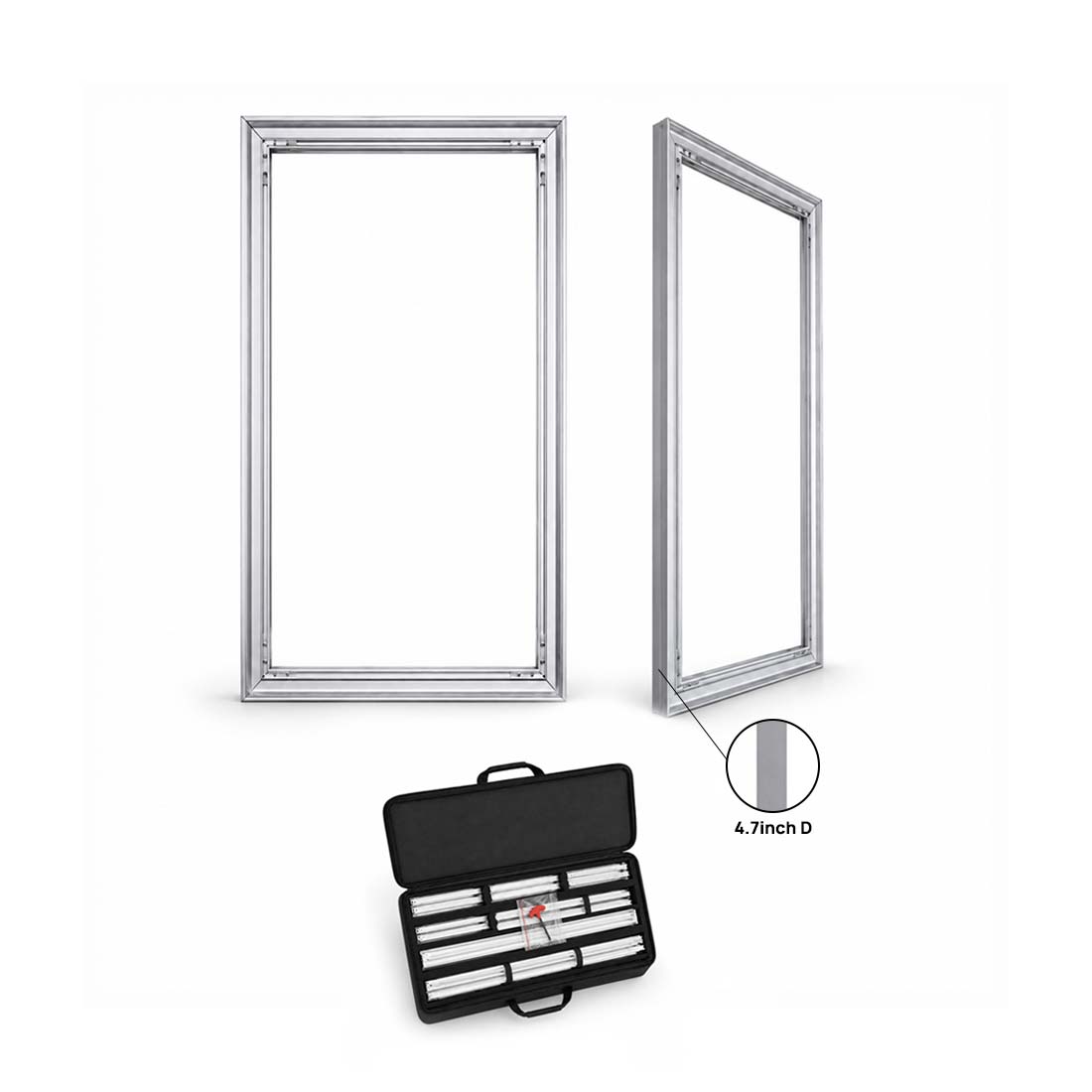 Wall-Mounted SEG Fabric display - 4.7" Depth