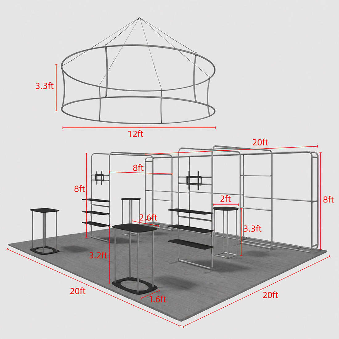 Modular Booth Kits 20ft x 20ft - Model 09