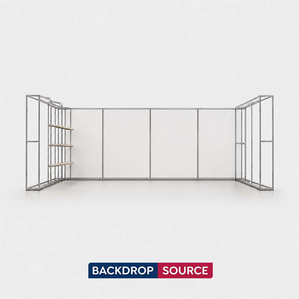 10x20 3D Media Wall Booth Kit with 12 Display Shelves
