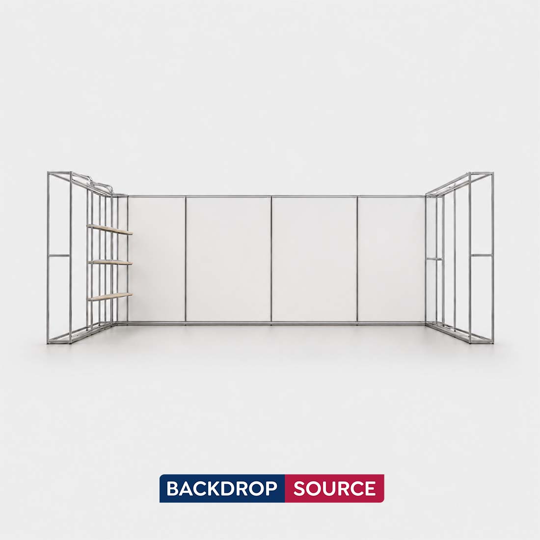 10x20 3D Media Wall Booth Kit with 12 Display Shelves