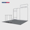 10x10 Booth Kit with Straight Wall, Waterfall TV Shelf & Counter