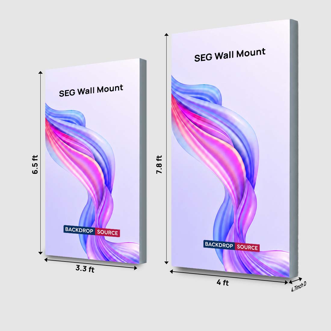 Wall-Mounted SEG Fabric display - 4.7" Depth