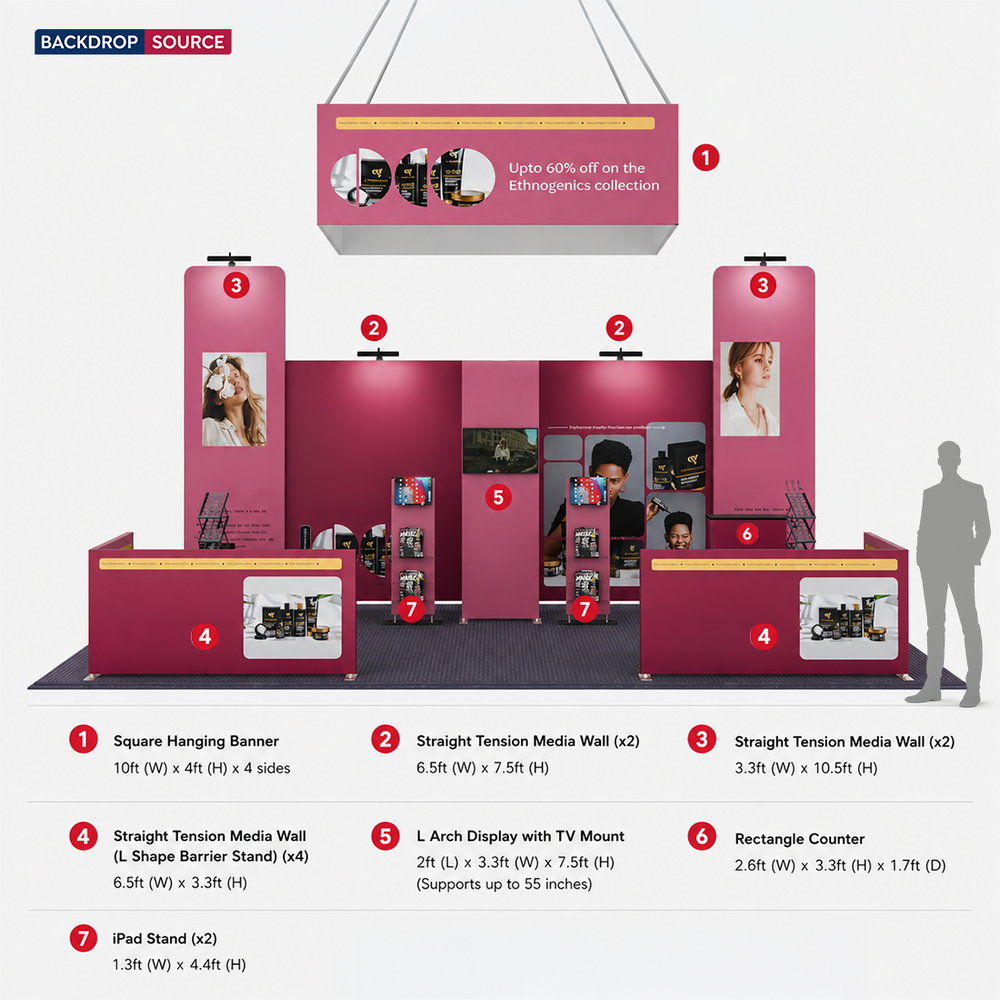 Modular Booth Kits 20ft x 20ft - Model 07