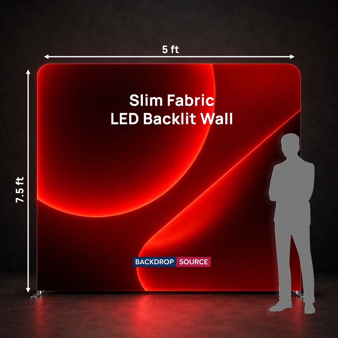 Mur d'exposition rétroéclairé par LED en tissu fin 