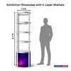 Exhibition Display Showcase with 5-Layer Shelves