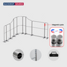 13x13 Magnetic Fabric Booth Wall with 9 Mixed Panels