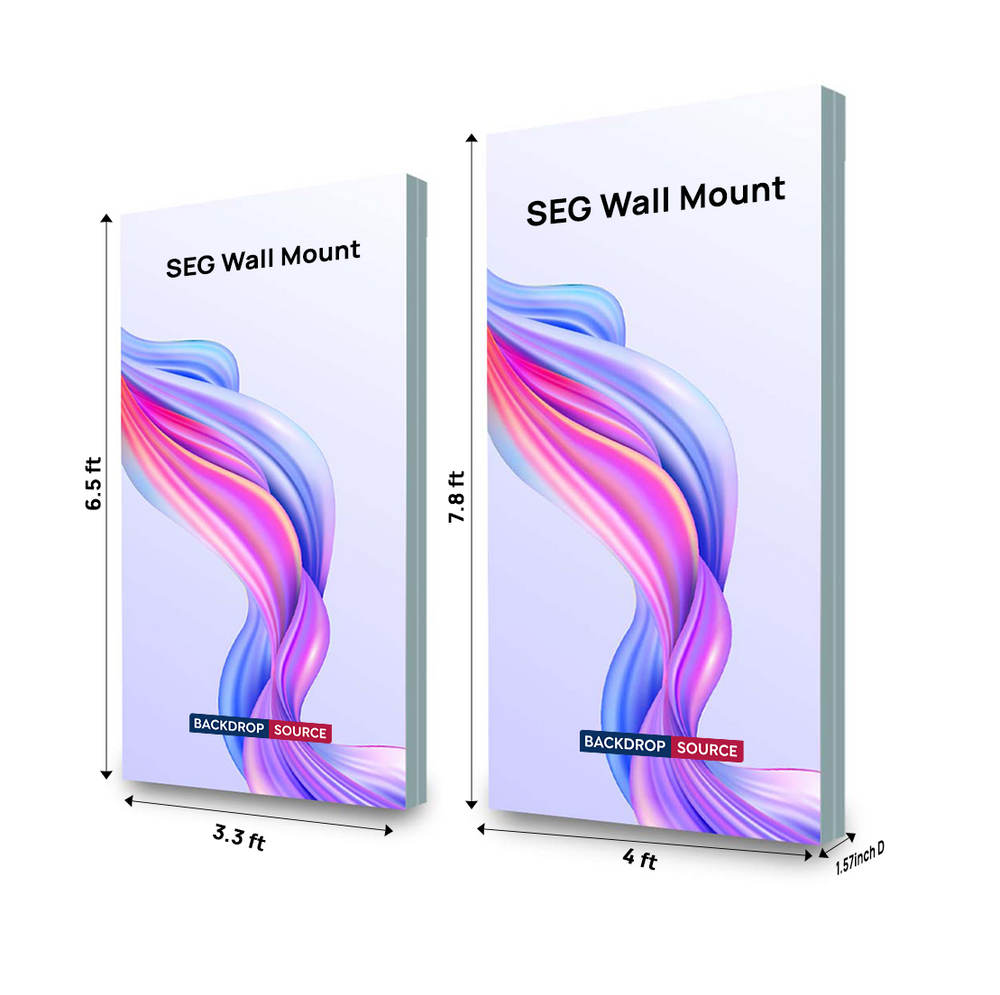 Wall-Mounted SEG Fabric display - 1.57" Depth