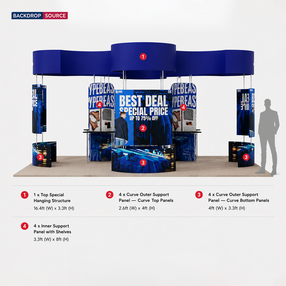 Modular Booth Kits 20ft x 20ft - Model 14