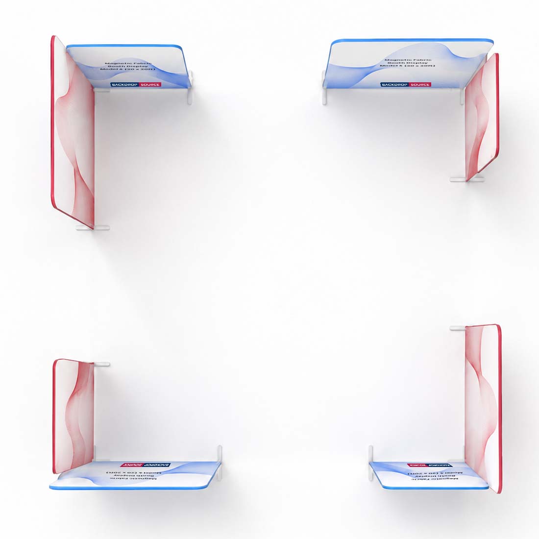 20x20 Magnetic Fabric Booth Wall with 8 Straight Panels
