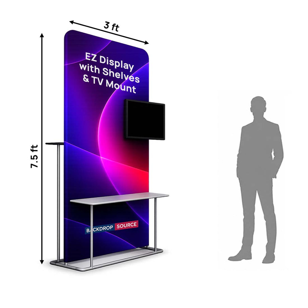Support EZ Display avec étagères et fixation pour téléviseur 