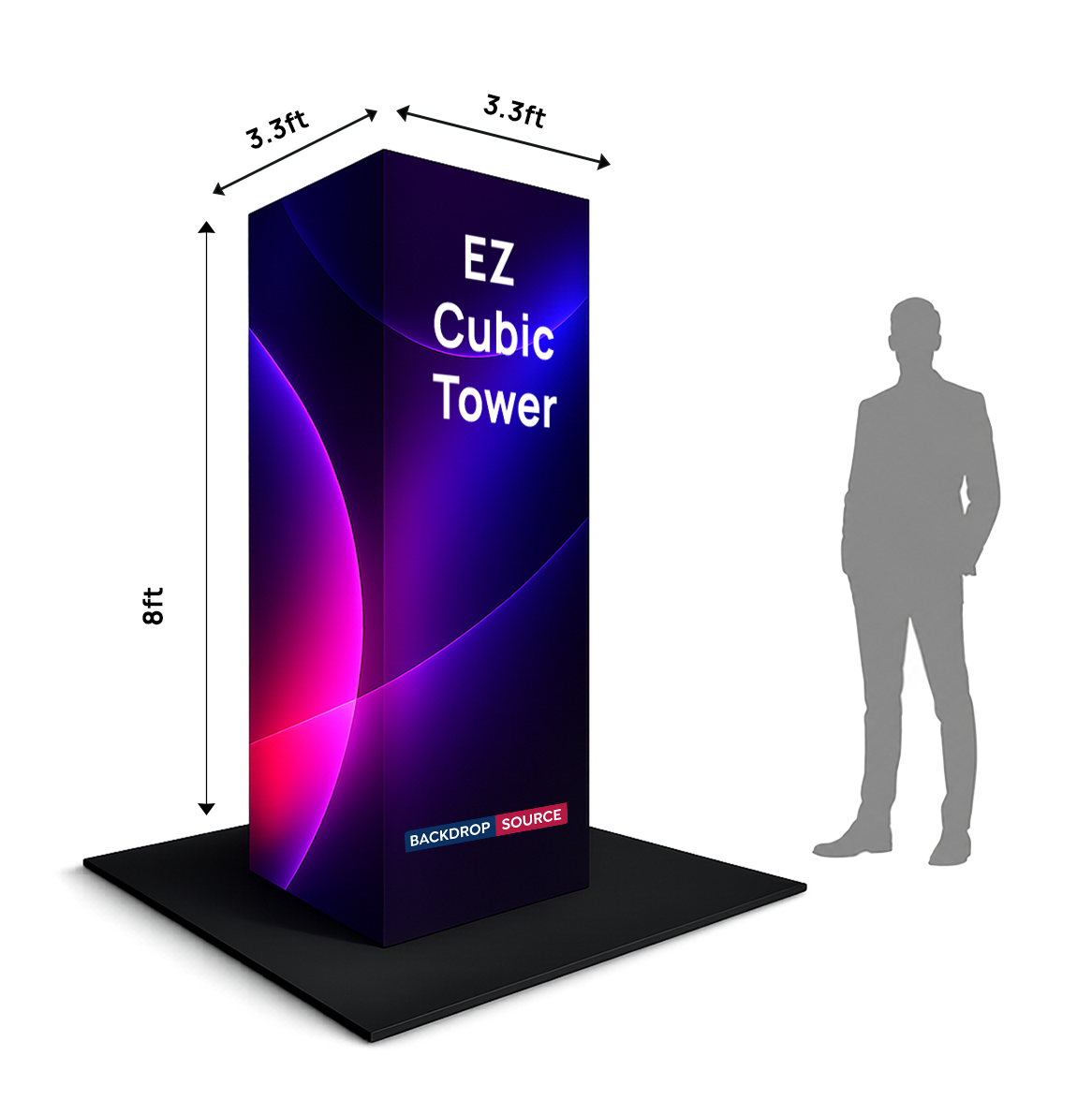 Tour d'affichage modulaire en tissu EZ Cubic 