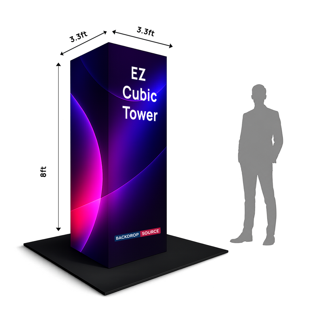 Modular EZ Cubic Fabric Tower Display