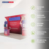 20x10 Booth Kit with Curved Towers, Shelving & Hanging Sign