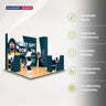 10x10 3D Media Wall Corner Booth Kit with 3 Counters