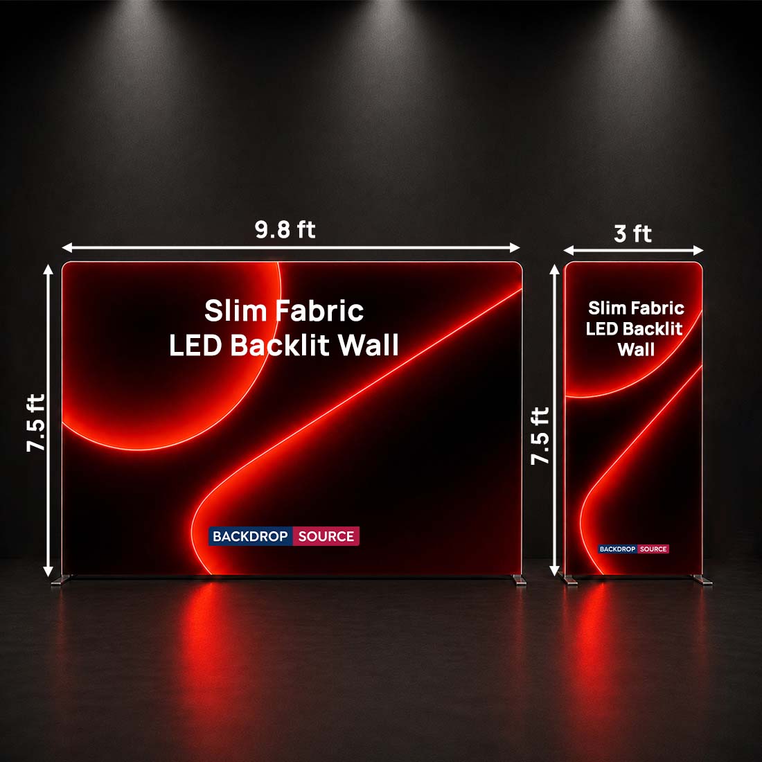 Mur d'exposition rétroéclairé par LED en tissu fin 