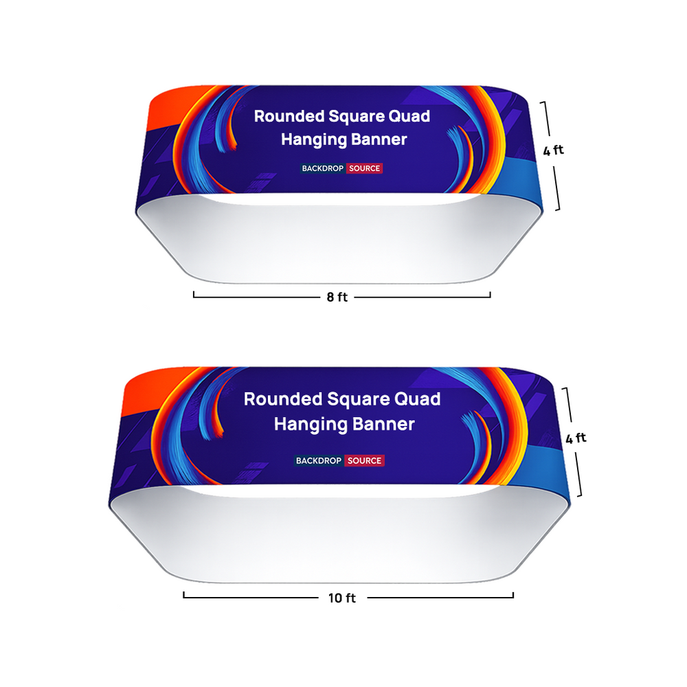 Rounded Square Quad Hanging Banner