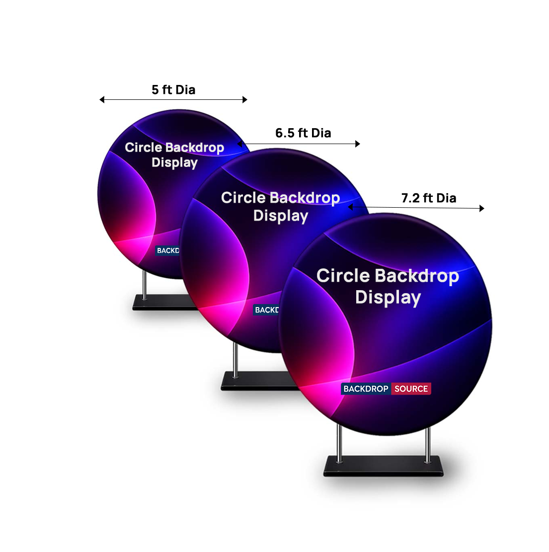 Fond de scène circulaire en tissu personnalisé 