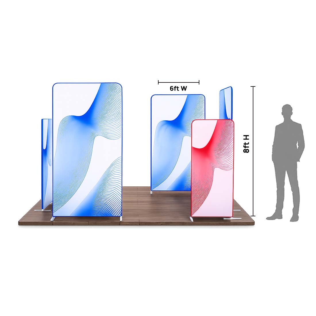 20x20 Magnetic Fabric Booth Wall with 8 Straight Panels